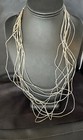Heishi Graduated Beveled Tubes 10 Strands Liquid Sterling Silver Necklace 14710