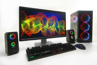 Gaming PC Bundle Intel Quad i5 16GB 480 SSD 1TB GB GDDR5 RX 550 GPU Win10  Wifi UK