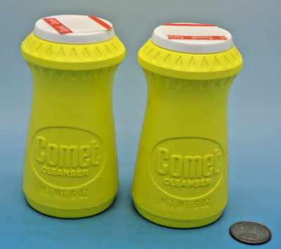 2 VINTAGE YELLOW COMET CLEANSERS 6 OUNCE SEALED - ORIGINAL NEW OLD STOCK