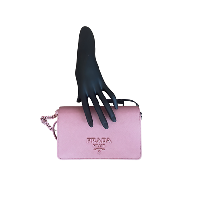 Prada 1BP019 Saffiano Lux Leather Mini Bag, Petal Pink | eBay