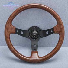 13inch Jdm Racing Sport Wood Steering Wheel Deep Corn Retro Vintage Wooden