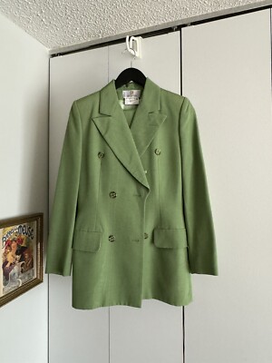 Givenchy By Alexander McQueen F/W 1997 Green Moiré Skirt Suit | eBay