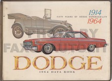 1964 Dodge Data Book Color Upholstery Dealer Album 330 440 880 Dart Polara 426 1964 Dodge Data Book Color Upholstery Dealer Album 330 440 880 Dart Polara 426