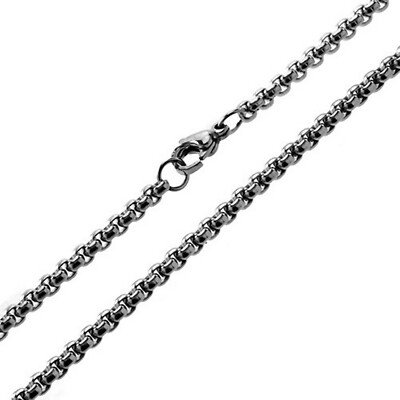 Surgical Stainless Steel Rolo Chain Necklace 3mm 18-30 Inch Mens Womens