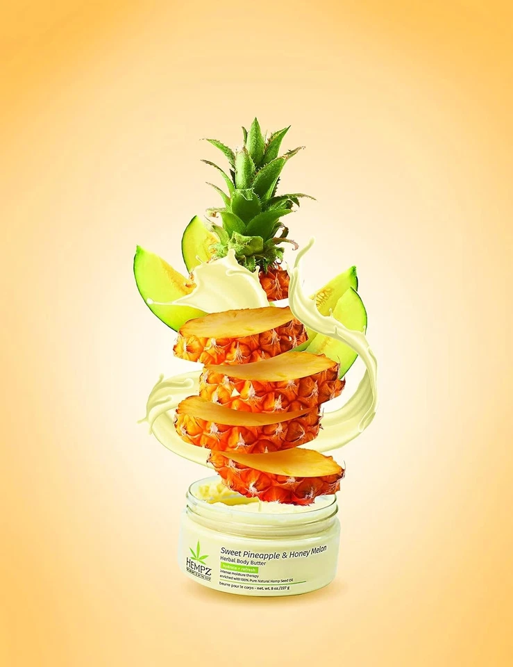 Hempz Sweet Pineapple & Honey Melon Hemp Seed Oil Body Butter 8 oz - Image 3 of 4