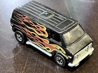Vintage Original Hot Wheels - Black 1974 Super Van w/ Flames - Nice Hong Kong