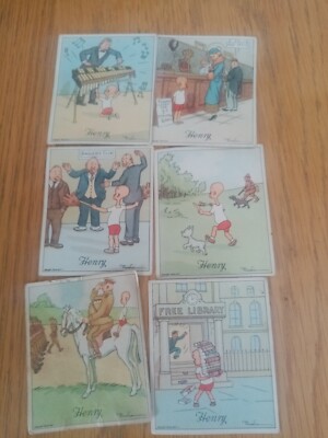 Kensitas cigarette cards 'Henry' in comical situations. Circa 1935