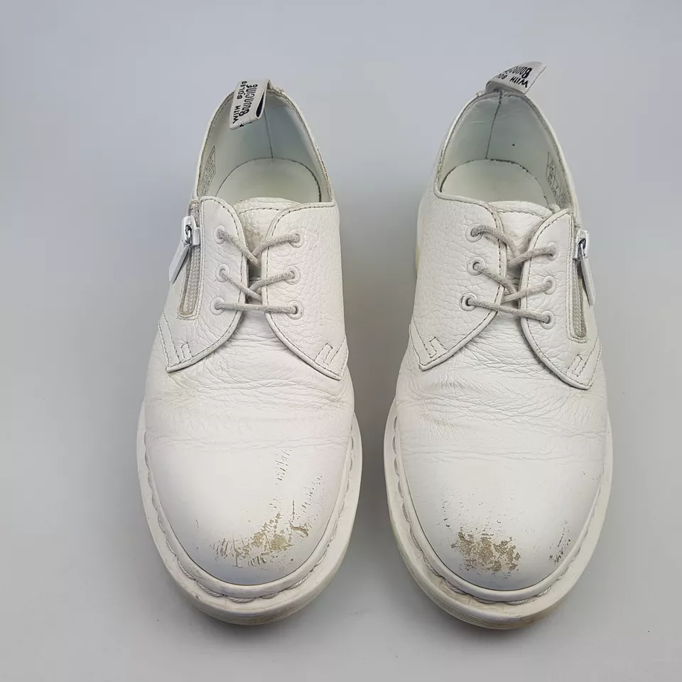 Women's DOC MARTENS 'W/Zip' Sz 7 US Shoes White Leather | 3+ Extra 10% Off - Изображение 2 из 4