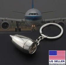 Hanging Pendant Car Keychain Key Ring Jet Airplane Plane Turbine Engine Shape 