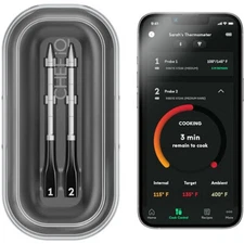 Smart Wireless Meat Thermometer with 2 Ultra-Thin Probes