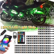 12pcs Rgb Motorcycle Led Light Accent Glow Neon Strip Lighting Lamp App Control 12pcs Rgb Motorcycle Led Light Accent Glow Neon Strip Lighting Lamp App Control