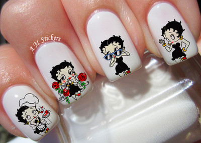 ベティーブープ　ネイル＆フィンガーケアセット Betty Boop Nail Art Stickers Transfers Decals Set of 36 - A1119 | eBay