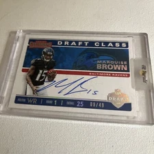 2019 Contenders Marquise Brown Rookie Ssp Red /49