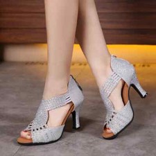 Women Sandals Elegent Heels Girls Latin Tango Dancing Shoes Salsa Party Shoes