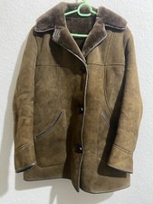 Nurseys Sheepskin Leather Jacket Womens Size Uk M Size 16 Shearling Coat Eu40
