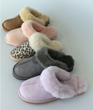 UGG Slippers Scuffs Grade A Australian Shearling Sheepskin GripSole 5Color W5-11