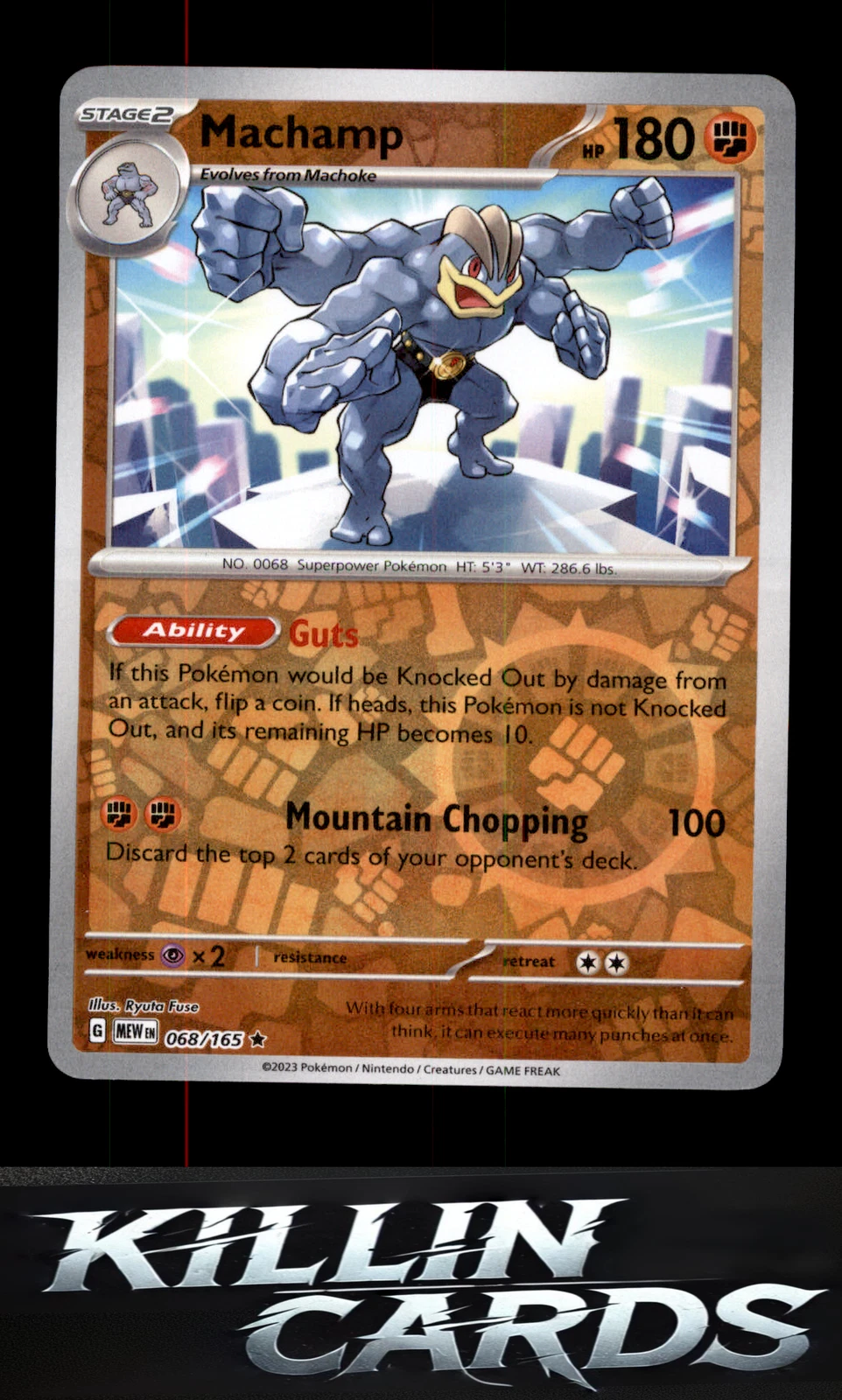 Reverse Holofoil Machamp 068/165 Rare SV: Scarlet & Violet 151 Pokemon Card NM