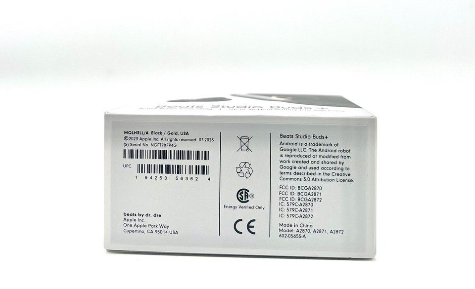 Beats Studio Buds+ True Wireless Noise Cancelling Earbuds Black/Gold