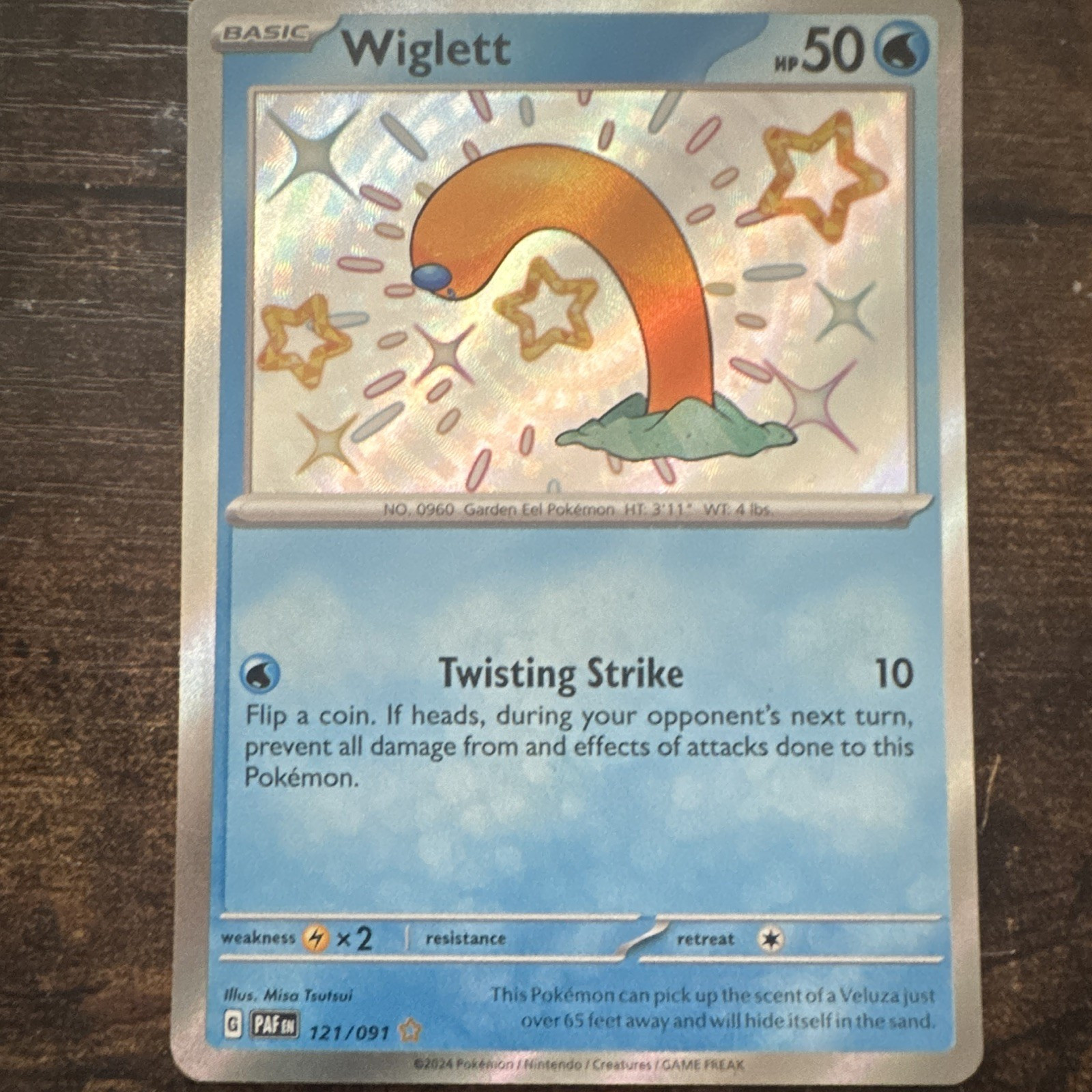 Pokémon TCG Wiglett 121/091 SV Paldean Fates Shiny Rare Holo English 2024