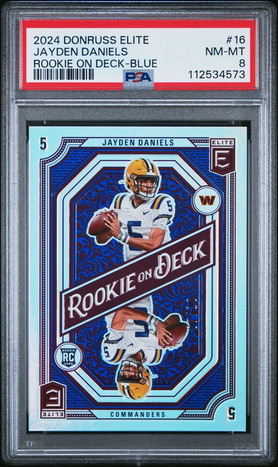 Jayden Daniels Panini Donruss Elite Rookie on Deck #16 Blue