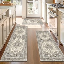Boho Washable Kitchen Rugs Sets of 3, Non Slip Kitchen Mats for Floor with Ru...