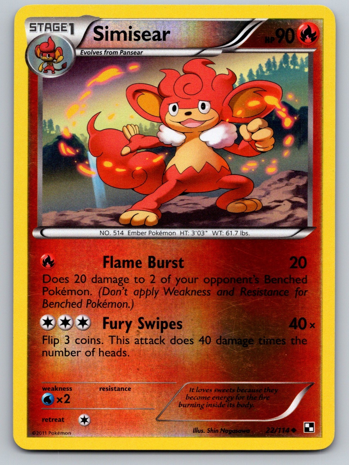 Simisear Reverse Holo Uncommon Black and White 22/114 NM