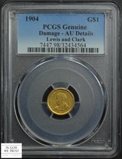 1904 Lewis and Clark Commemorative Gold One Dollar G$1 PCGS AU Details