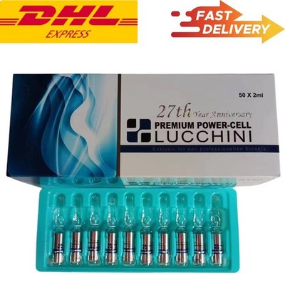 50 Ampoules x 2ml Lucchini Premium Anti Aging Restore Elasticity & Hydrates Skin