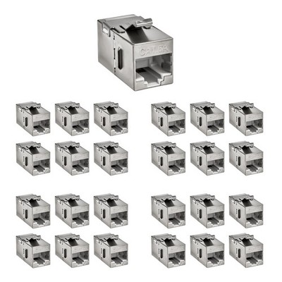 Keystone Verbinder Adapter Kupplung Cat.6A 2xRJ45 Buchse geschirmt Metallgehäuse