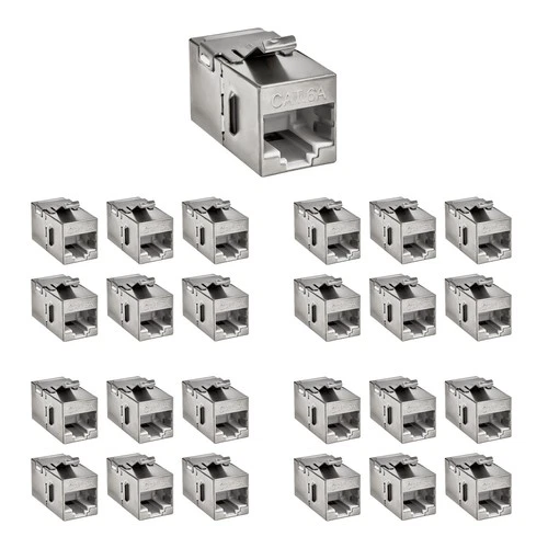 Keystone Verbinder Adapter Kupplung Cat.6A 2xRJ45 Buchse geschirmt Metallgehäuse