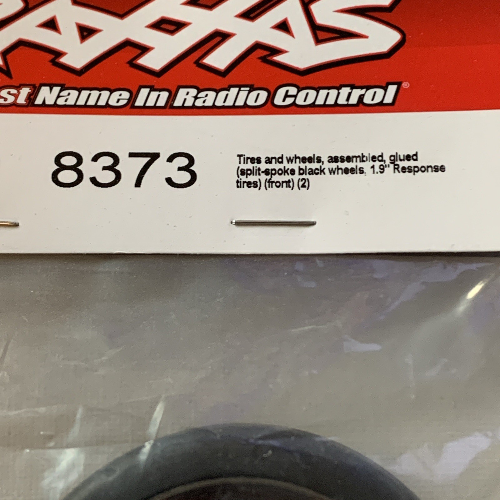 Traxxas Assembled Front Split Spoke Black Chrome Wheel/1.9” Response Tire 8373 