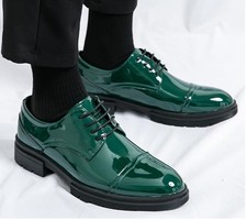 Men's Round Toe Faux Leather Lace Up Shoes Outdoor Formal Party Clubwear Oxfords