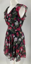 Guess designer floral rose print skater dress Uk 6 flaws to fabric lines