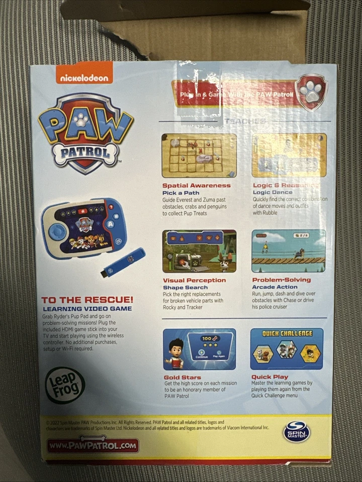 Paw Patrol to The Rescue Leap Frog Learning Video Game - Image 2 of 4