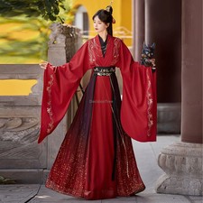 Chinese WeiJin Hanfu Crossed Collar Robe Daily Costume Elegant Women Cosplay