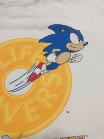 Vintage Sonic the Hedgehog 1990s Spinball Video Game Promo Sega Rare Shirt XL