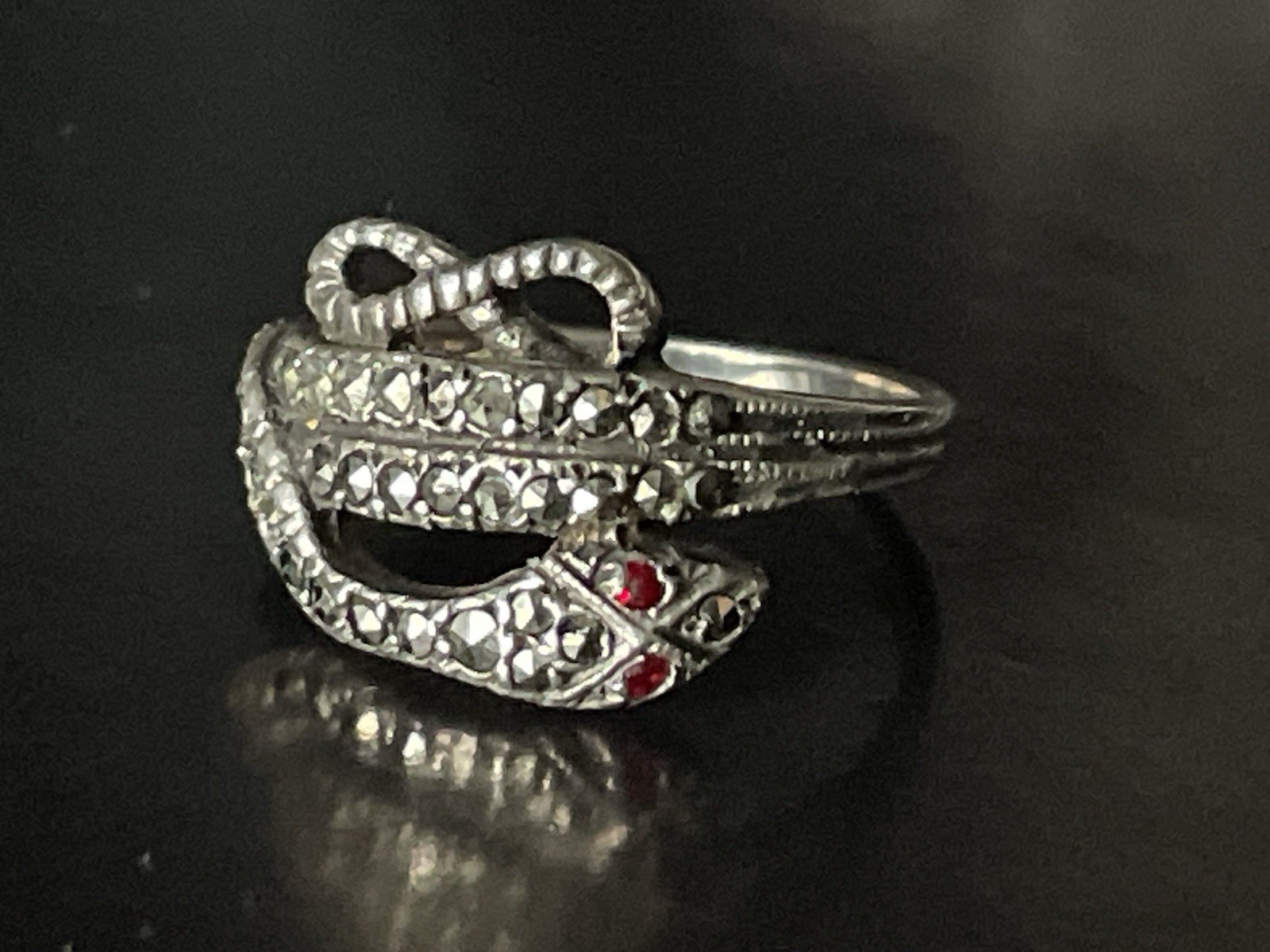 SOLID STERLING SILVER COILED SNAKE SERPENT COBRA … - image 12