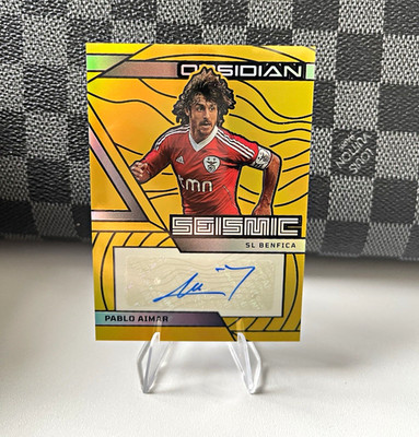 2025-26 Panini Obsidian Soccer Pablo Aimar Seismic Auto Gold /10 SL Benfica