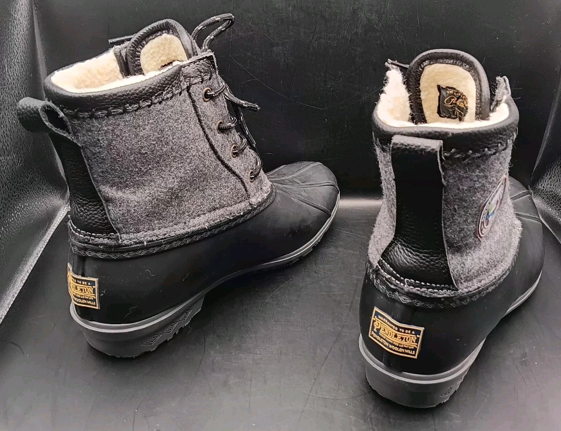🔥 Pendleton Wool Duck Boots Shearling Lined Sz 1… - image 3