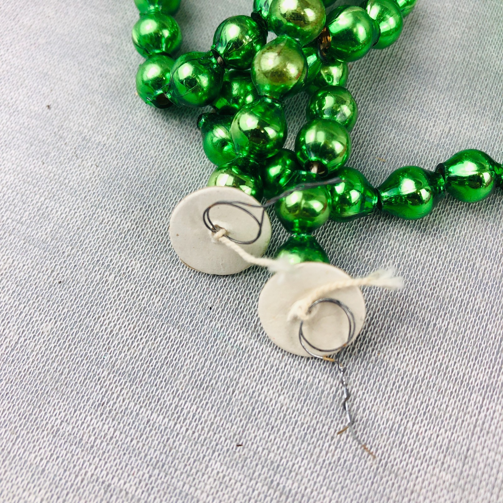 Vintage Mercury Glass Bead Garland lot Green 90" Pink 92" Silver 100" Blue 34"