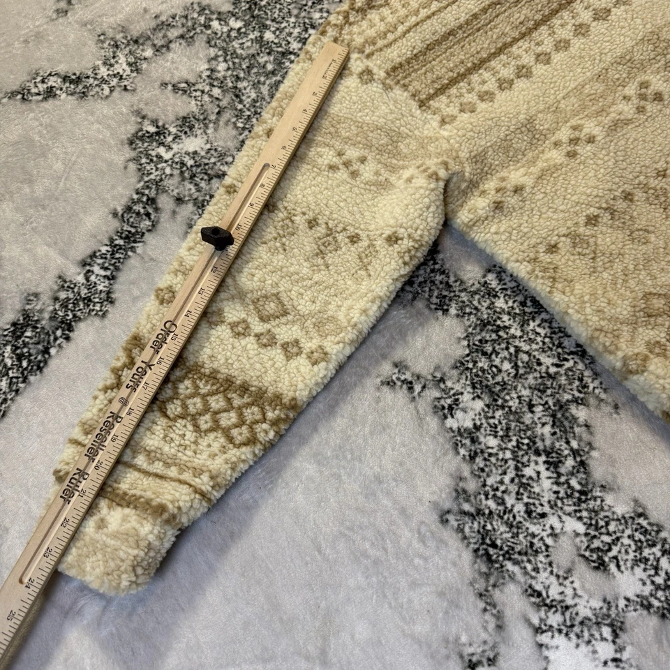 Alpine Design Jacket Womens Size L Natural Khaki PO Print Sherpa Fair Isle - Image 3 of 4