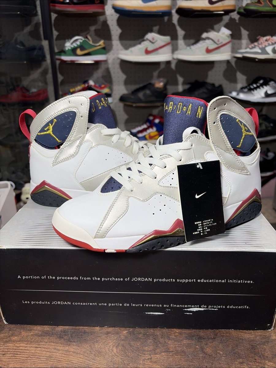 Size 9.5 - Air Jordan 7 Retro 2004 Olympic 304775-171 Authentic OG