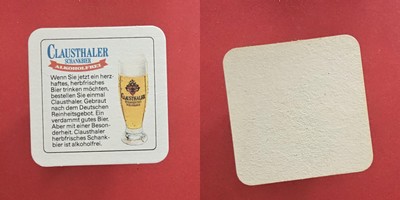 Clausthaler Schankbier Brauerei Bierdeckel Bier