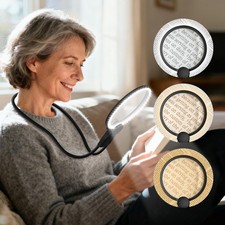 Hands-Free Magnifying Glass with Light, 5X Neck Magnifier for Close Work, Rea...