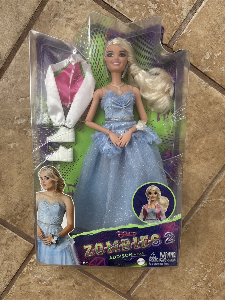 Disney Zombies 2 Addison Wells Prom Doll In Prawn Dress, Very Rare