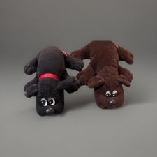 Pound Puppies  1985 newborn 8  chocolate brown and Black RARE" Set Of 2 Vintage