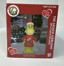 Gemmy 4 FT Dr Seuss Grinch Ugly Christmas Sweater Airblown Inflatable Yard Decor