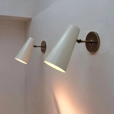Pair of Mid Century Modern Wall Sconce Stilnovo Brass Vintage Wall Lamps 1950's