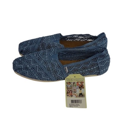 Toms Moroccan Crochet Alpargatas Women Flats Shoes Size 12 Slip-On Casual NEW