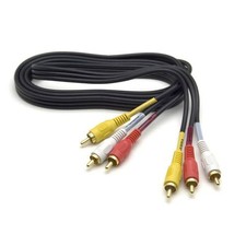 3 x RCA to 3 x RCA Plug - Gold Plated - 1.2 Metre length